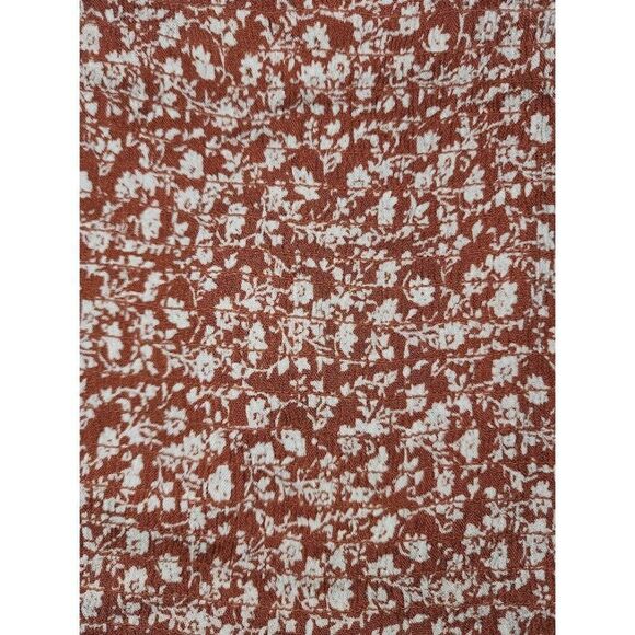 Dizzy Lizzy Smocked Crop Top Women's XL Rust‎ Orange White Floral Tie-Straps NEW - Picture 6 of 11